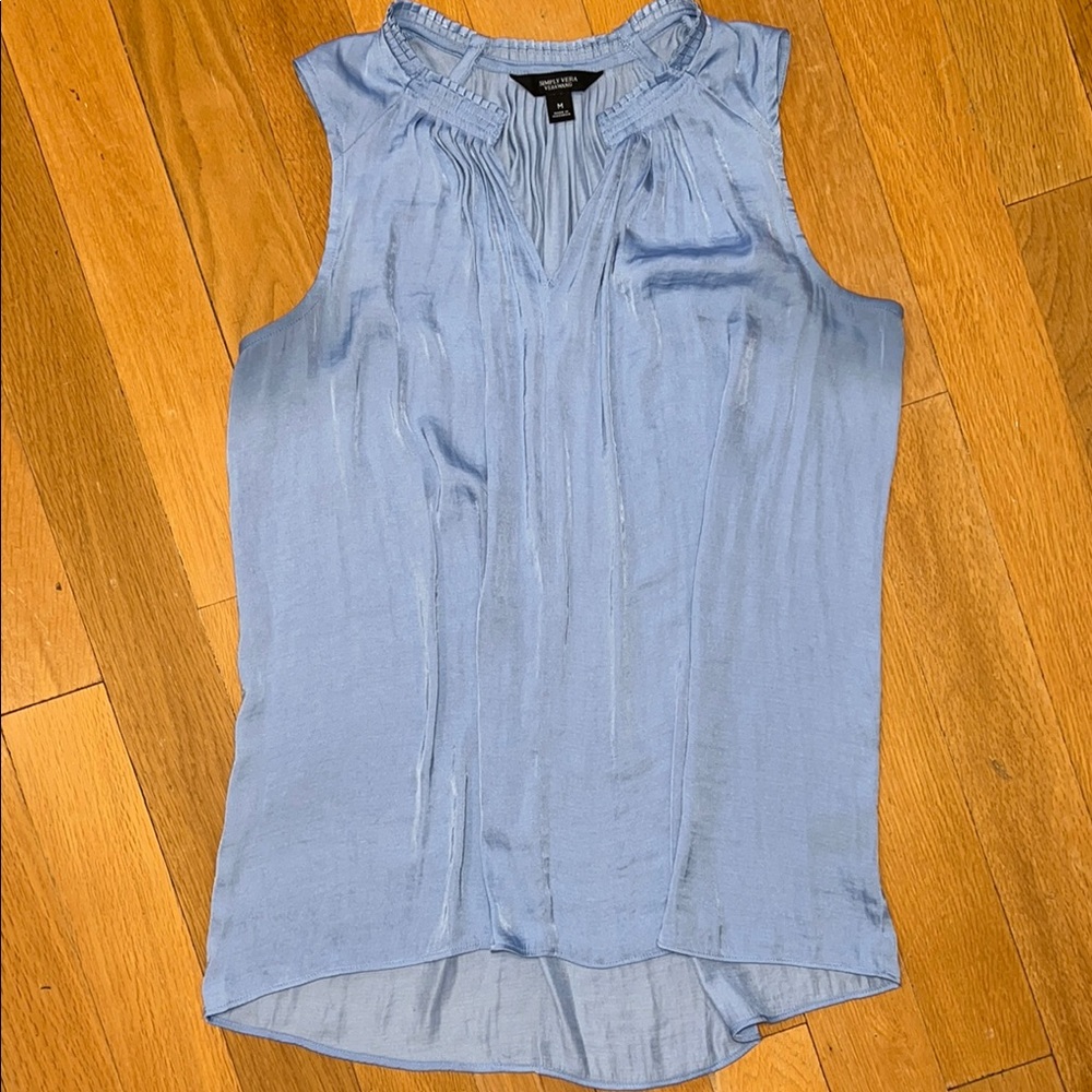 Simply Vera Vera Wang Sateen Blue Tank M